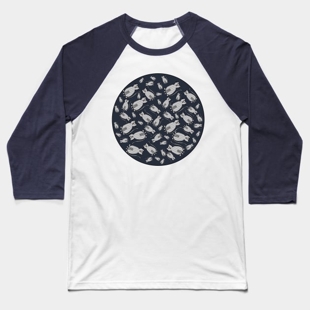 Circle of Cats Baseball T-Shirt by ellenhenryart